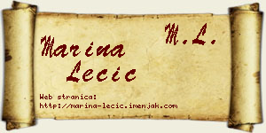Marina Lečić vizit kartica